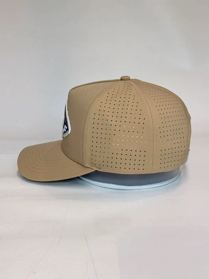 Side view showing laser-cut perforated panels